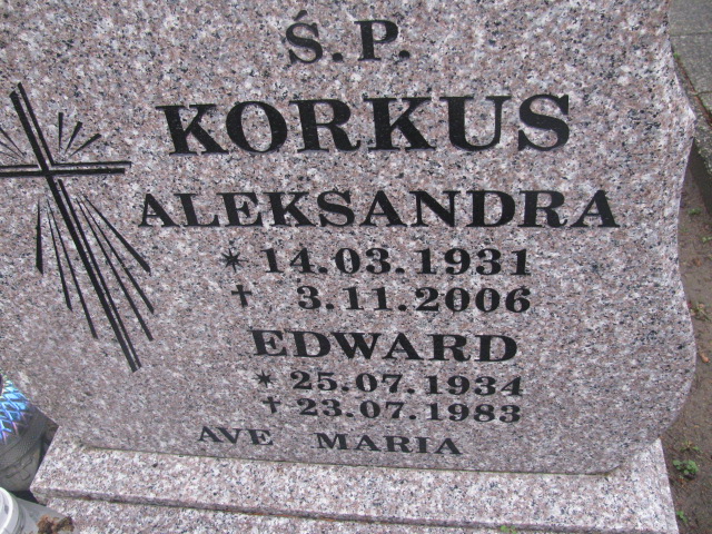 Aleksandra Korkus 1931 Kamień Pomorski - Grobonet - Wyszukiwarka osób pochowanych