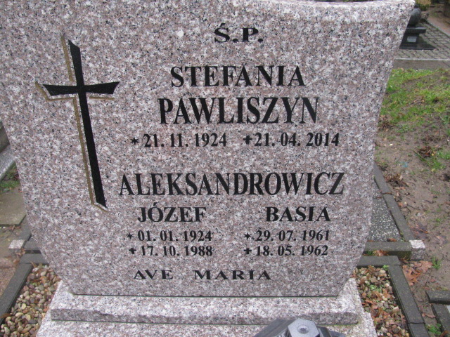 Stefania Pawliszyn 1924 Kamień Pomorski - Grobonet - Wyszukiwarka osób pochowanych